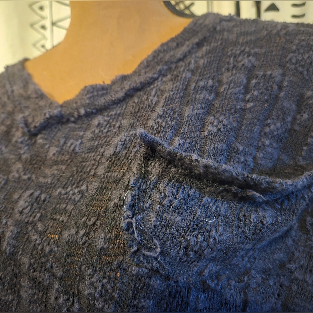 StitchDrop Distressed Black Knit Sweater - Picture 5 of 12